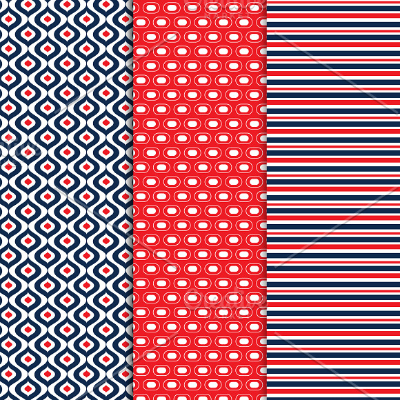 Blue and Red Geometric Patterns in Patterns - product preview 2