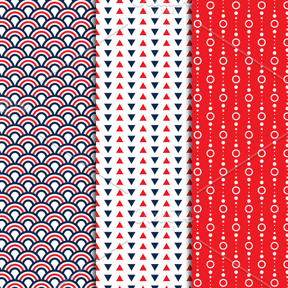 Blue and Red Geometric Patterns in Patterns - product preview 3
