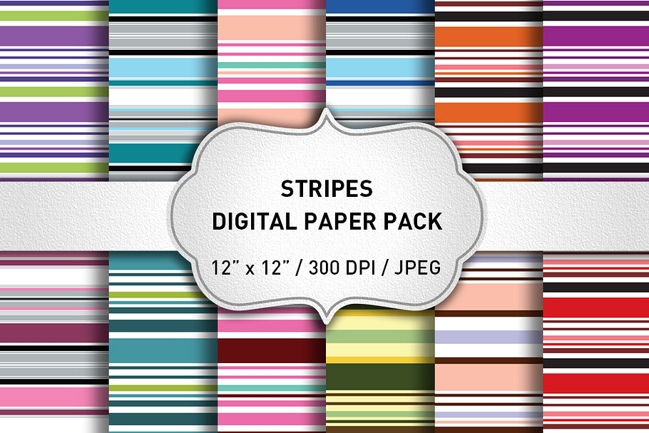 Stripes Digital Paper Pack in Patterns - product preview 8