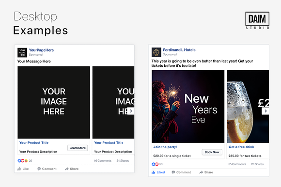 Facebook Carousel ad in Facebook Templates - product preview 2
