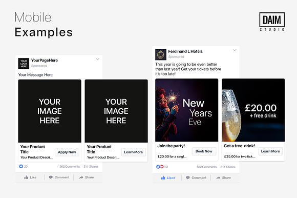 Facebook Carousel ad in Facebook Templates - product preview 3