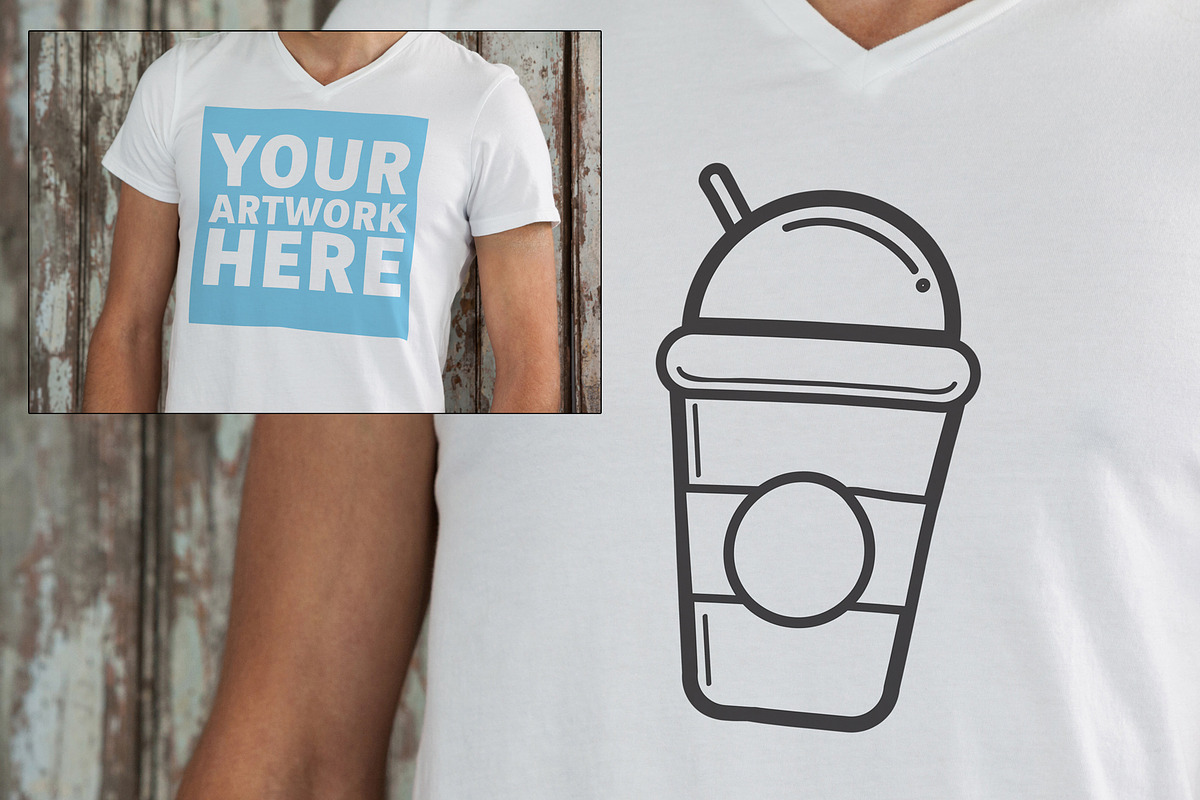 Man Wearing T-Shirt Close Up Mockup in Templates - product preview 8