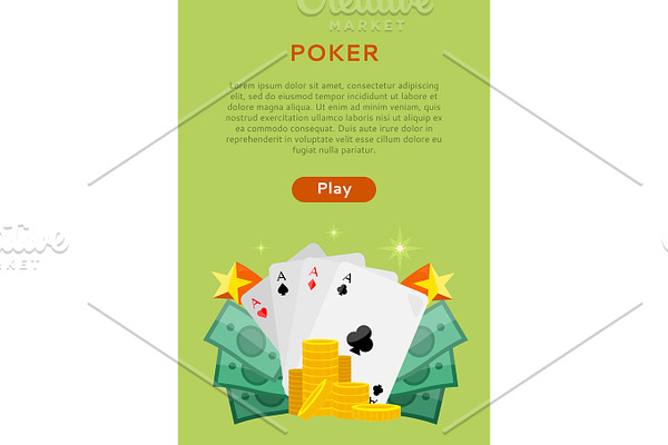 Pocker Online Games Dice Casino Banners Set