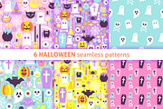 Halloween Pastel Seamless Patterns
