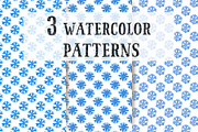 3 Watercolor Snowflakes Patterns