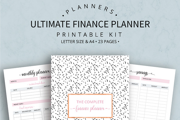 Finance Planner, Printable kit