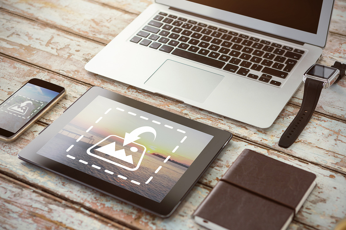 Tablet And Phone On Desk Mockup in Templates - product preview 8