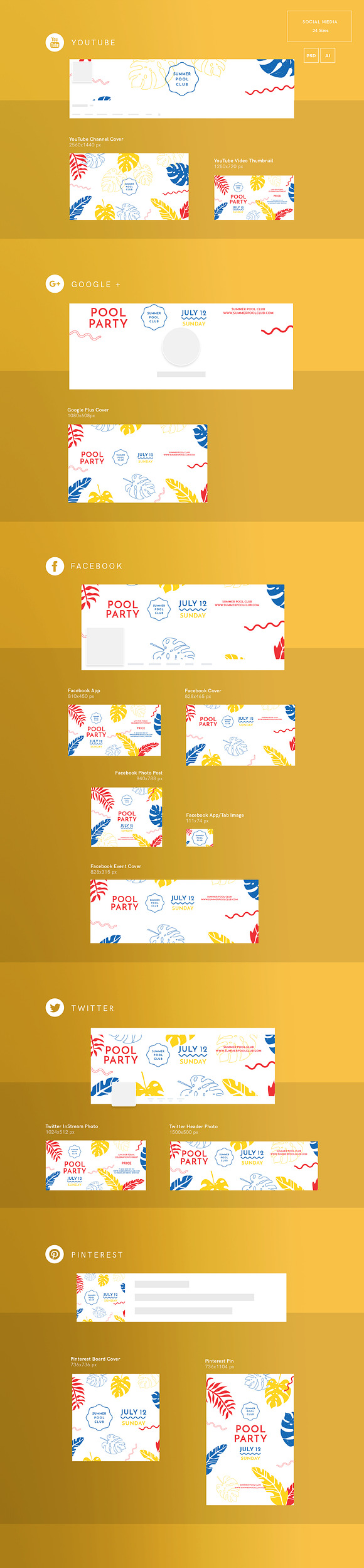 Branding Pack | Pool Party in Branding Mockups - product preview 7