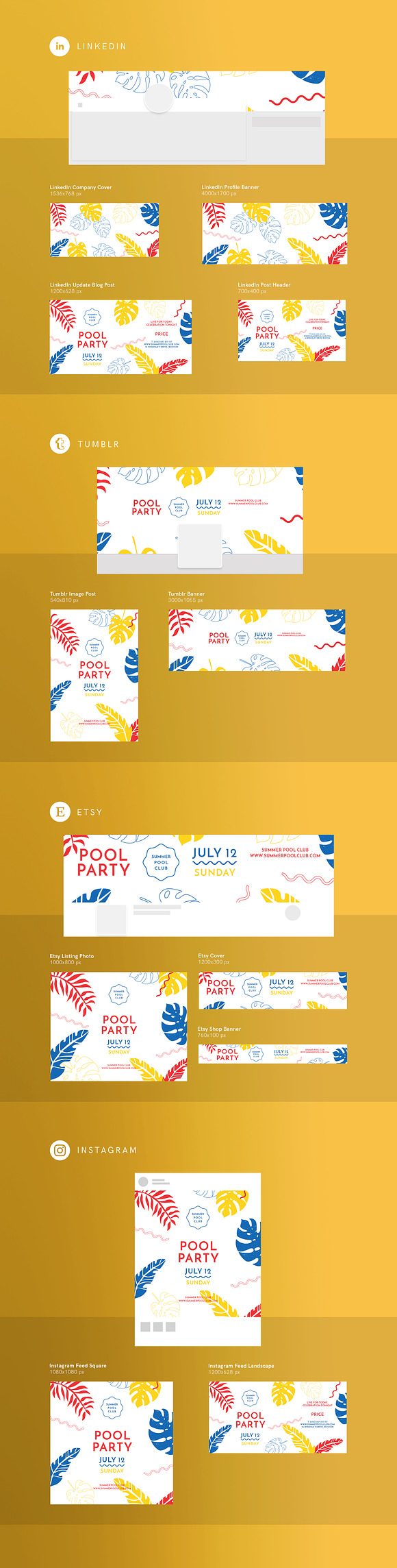Branding Pack | Pool Party in Branding Mockups - product preview 8