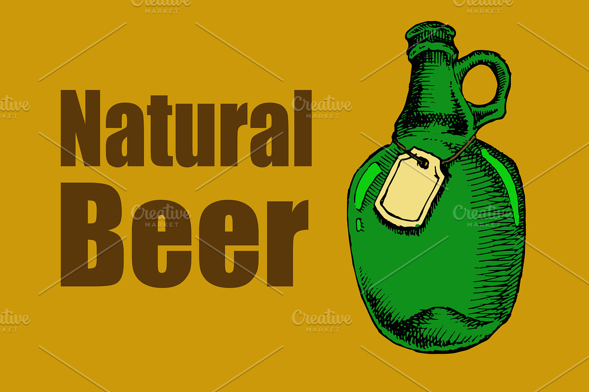 Bottle of beer in Illustrations - product preview 8