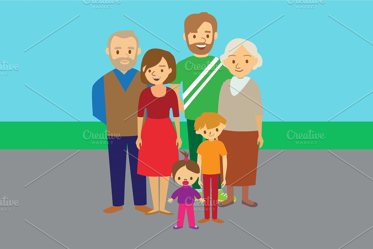 Big family portrait in Illustrations - product preview 8