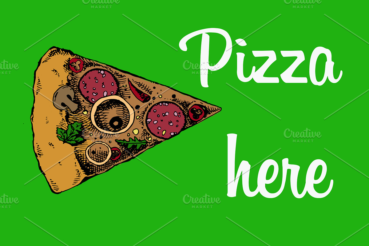 Slice of pizza in Illustrations - product preview 8