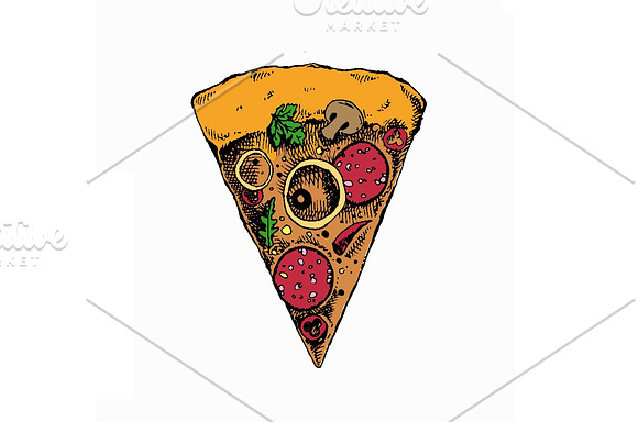 Slice of pizza in Illustrations - product preview 1
