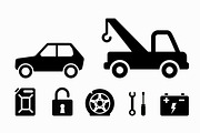 Towing icons set