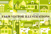 Village landscape vector artworks