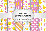 Baby Girl Digital Paper/Baby Pattern