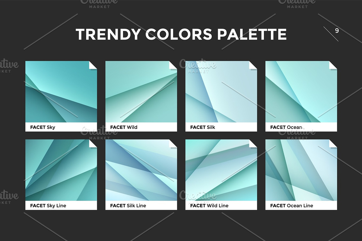 Glass facet gradient template, vector icon in Textures - product preview 8