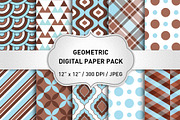 Light Blue and Brown Digital Paper