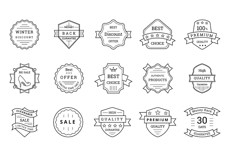 80 Sale, Discount, Offer Badges in Graphics - product preview 8
