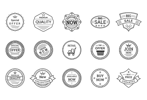 80 Sale, Discount, Offer Badges in Graphics - product preview 2