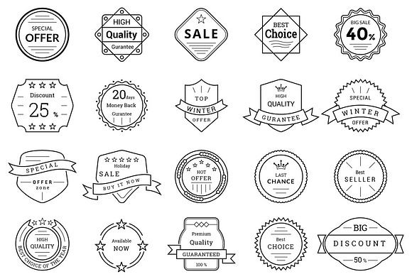80 Sale, Discount, Offer Badges in Graphics - product preview 4