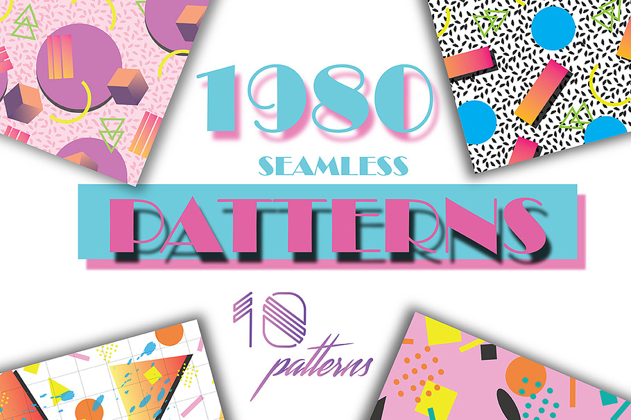 1980s seamless pattern in Patterns - product preview 8