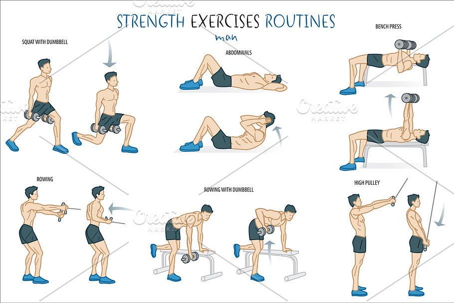 Strength Exercise Routine in Illustrations - product preview 8
