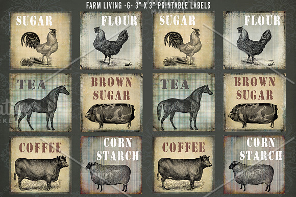 Farm Living Labels & Custom Template in Card Templates - product preview 2