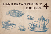 Hand Drawn Vintage Food Set 4