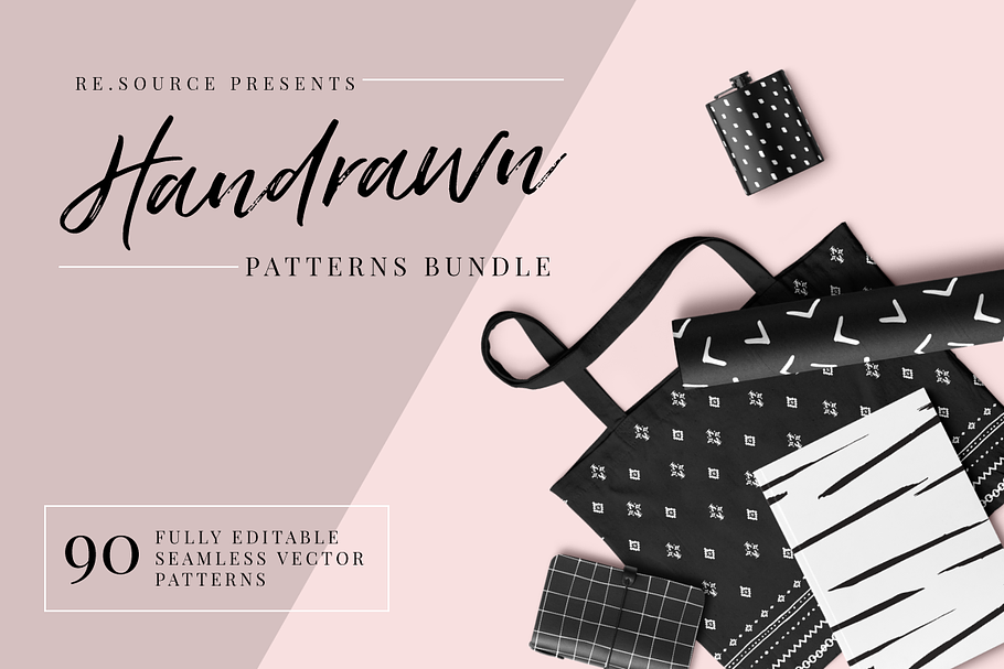 Handrawn Ink Seamless Pattern Bundle in Patterns - product preview 8