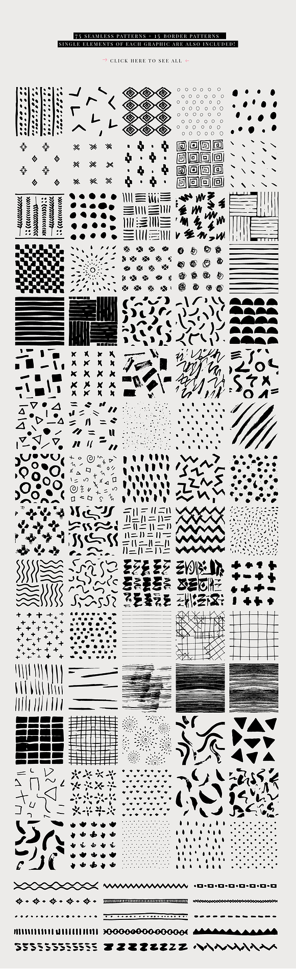 Handrawn Ink Seamless Pattern Bundle in Patterns - product preview 5