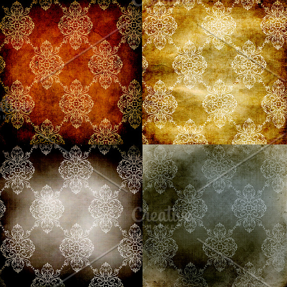 Vintage Damask Background Patterns in Patterns - product preview 2
