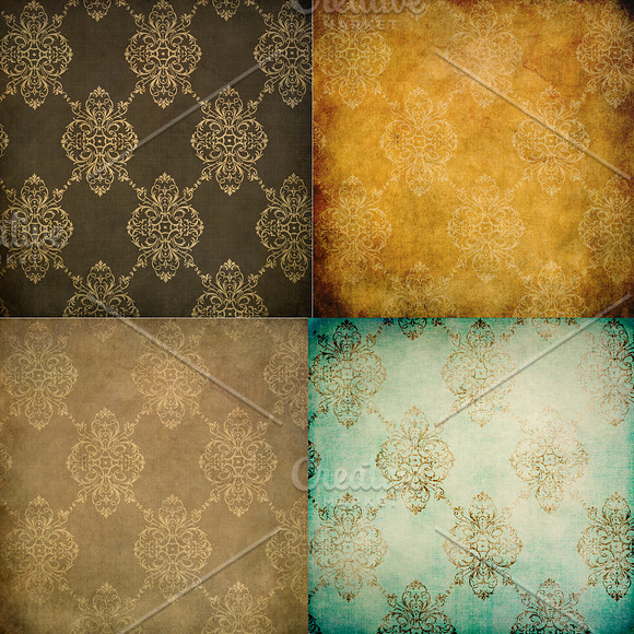 Vintage Damask Background Patterns in Patterns - product preview 3