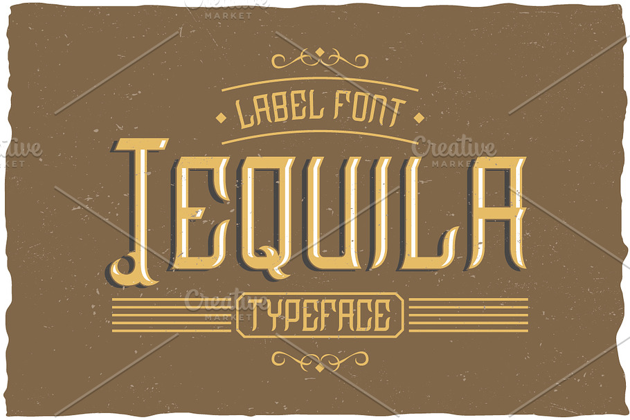 Tequila Vintage Label Typeface in Display Fonts - product preview 8