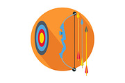 Arrow with Target Icon Button Archery Sign, Symbol