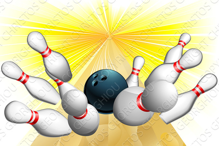 Bowling ball strike in Objects - product preview 8