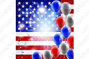 USA 4th july balloons background