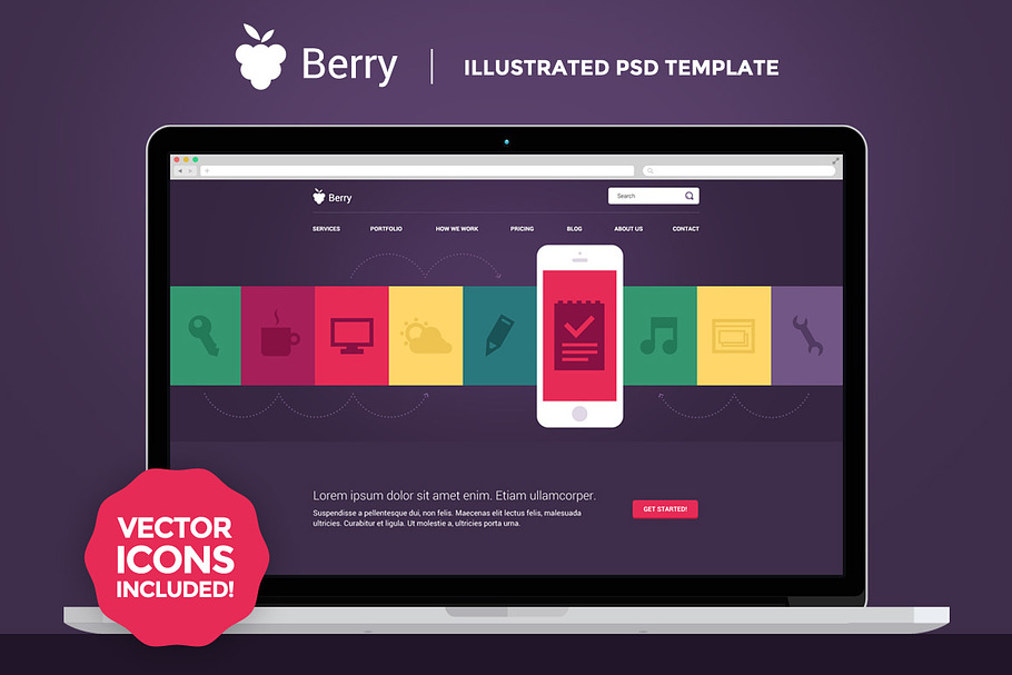 Berry - Illustrated PSD Template