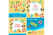 Beach Vacation Vector Concept in Flat Style Design