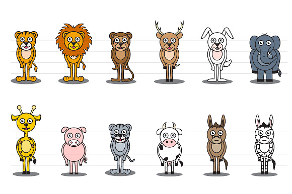Vector cartoon animals in Illustrations - product preview 1