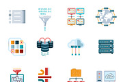 Flat Filtering Data Icons