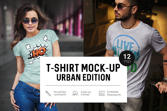 T-Shirt Mock-Up Urban Edition in Product Mockups - product preview 5