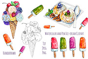 Ice-cream Watercolor Clipart