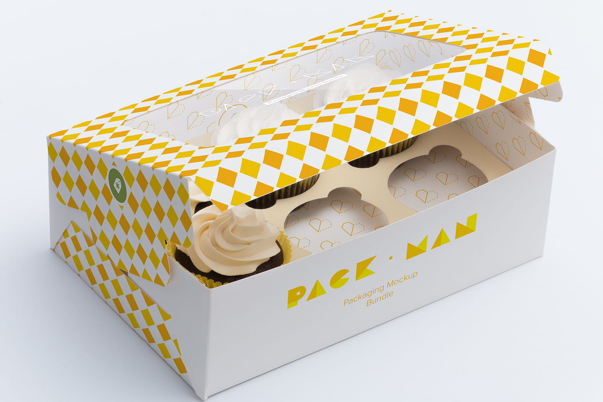 Six Cupcake Box Mockup 02 in Product Mockups - product preview 8