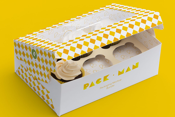 Six Cupcake Box Mockup 02 in Product Mockups - product preview 1