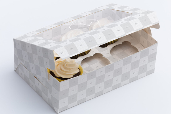Six Cupcake Box Mockup 02 in Product Mockups - product preview 2