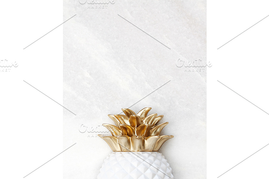 Gold & White Pineapple Stock Photo
