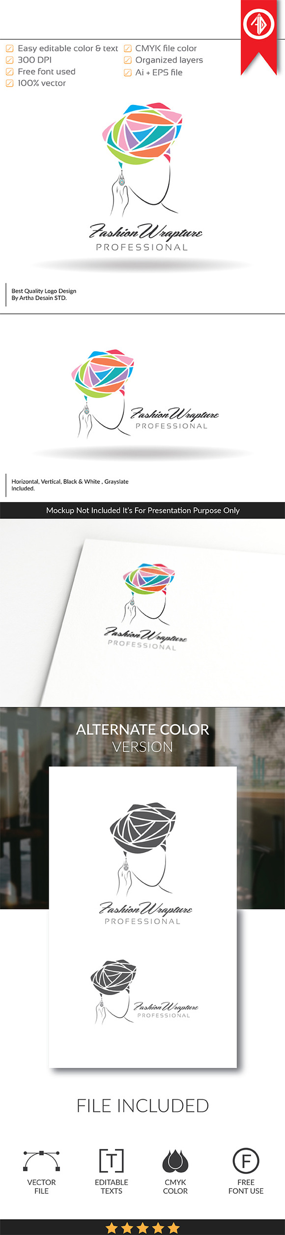 Fashion Hat - Logo Template in Logo Templates - product preview 4