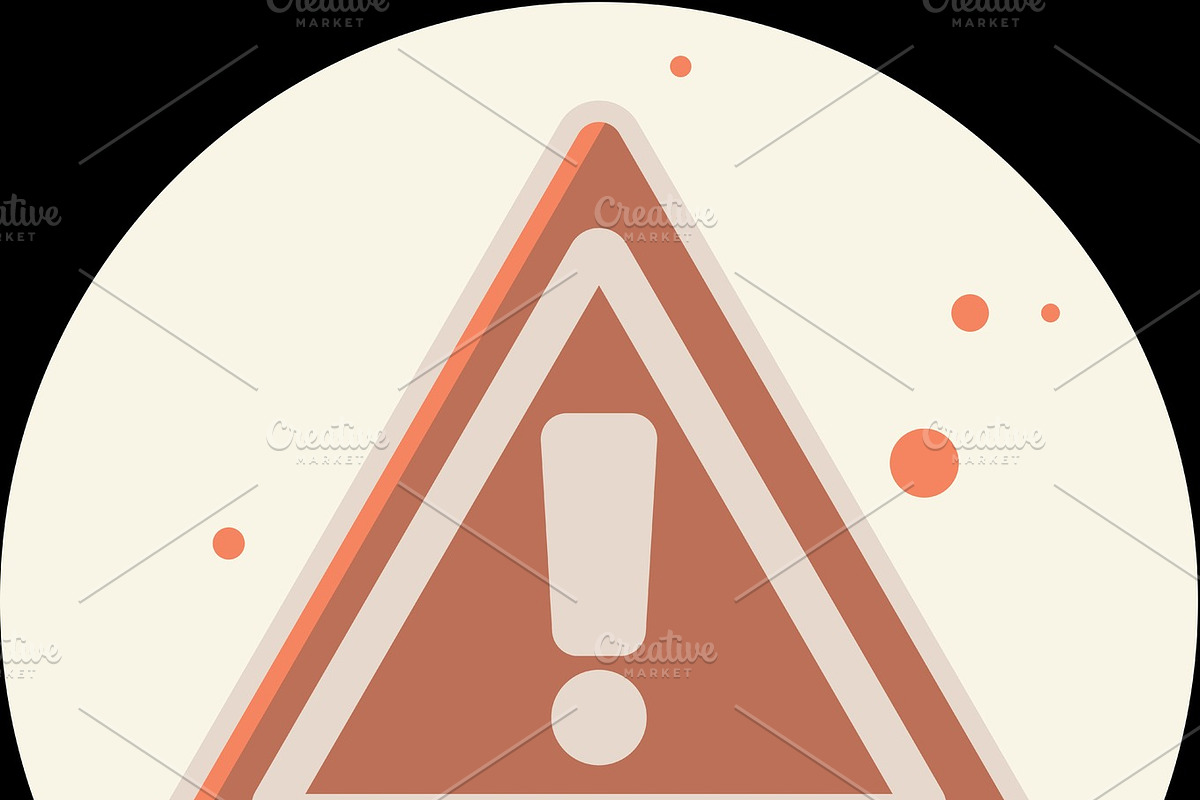 Attention sign icon with long shadow. Simple circle icon. in Objects - product preview 8