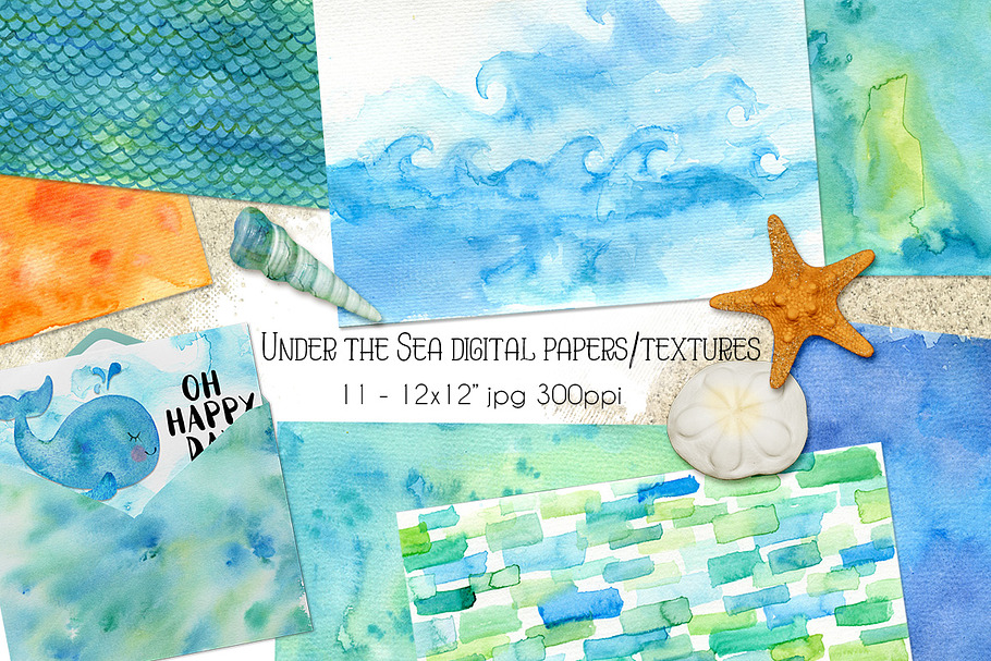Under the Sea Watercolor Textures